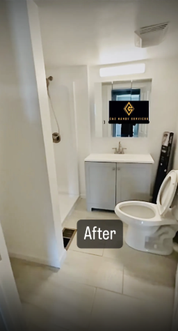 Bathroom after repair and paint