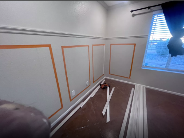 Wall before picture frame molding installation