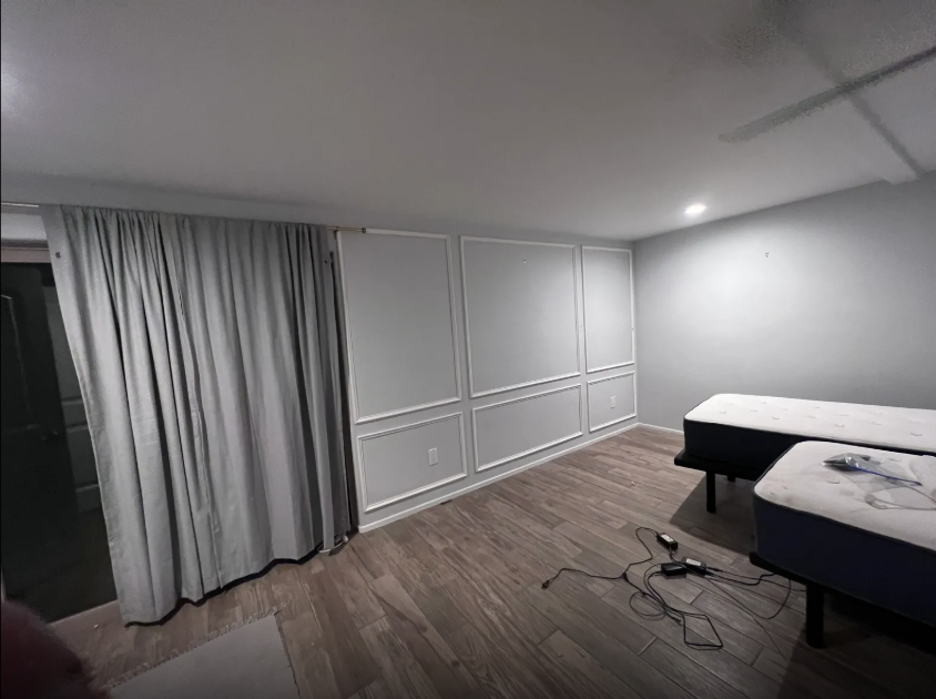 Wall after box molding installation and paint